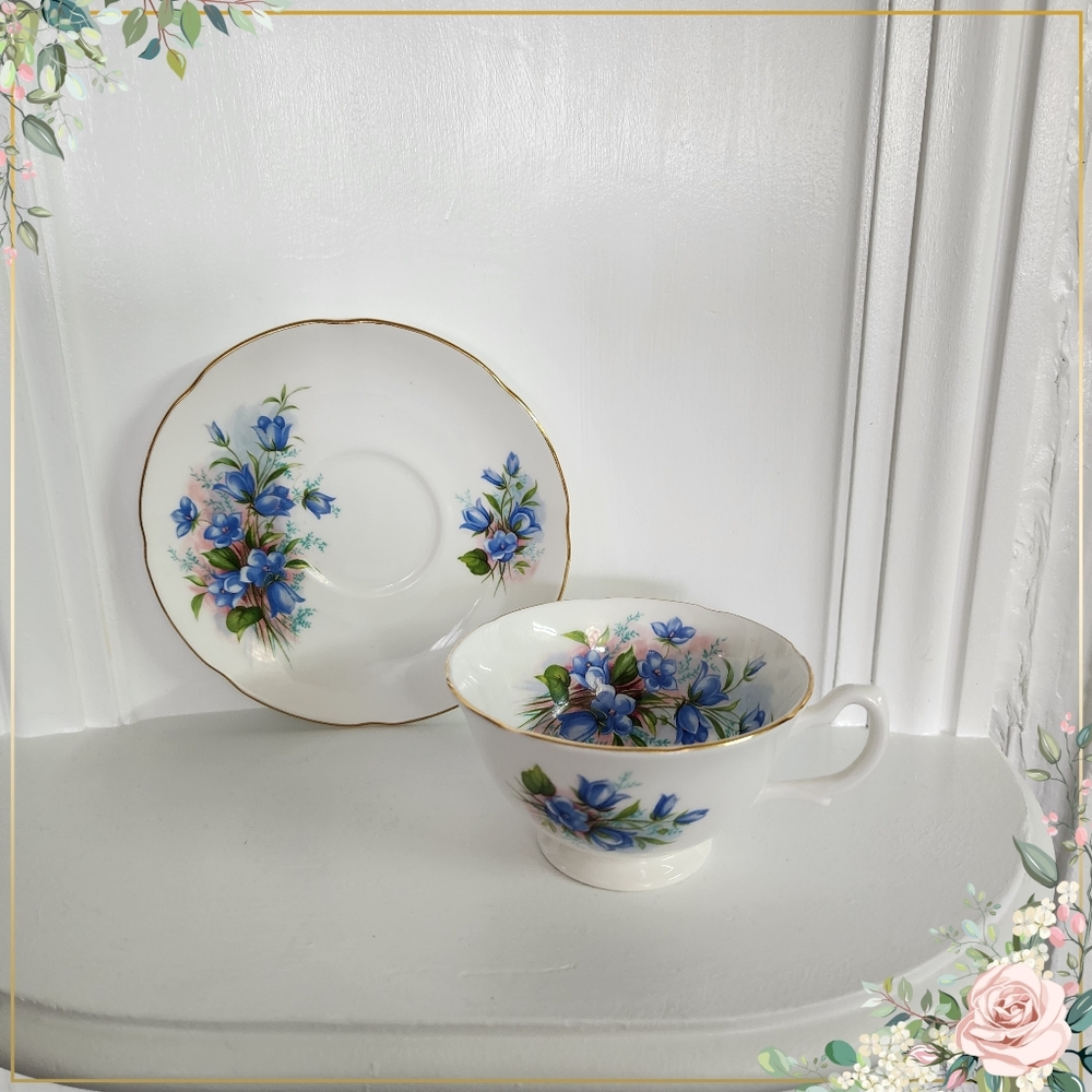 Royal Grafton Fine Bone China Cup and Saucer BLUEBELLS